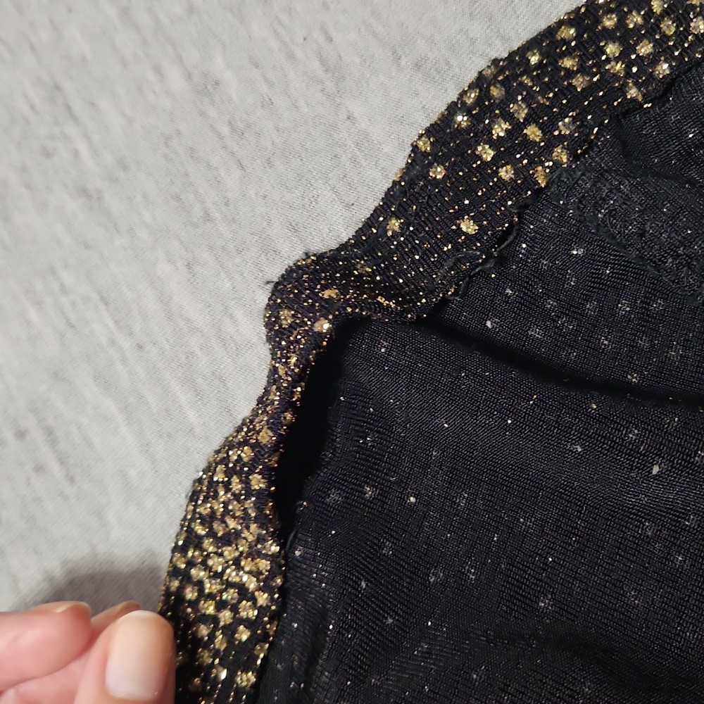 Vintage Sparkly Mini Little Black Party Spaghetti Strap Tank Dress - Picture 11 of 11